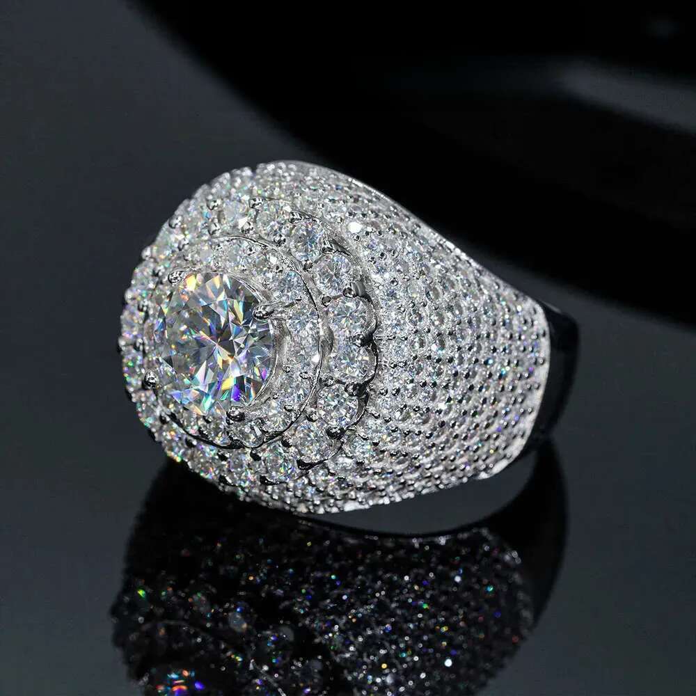 8mm Moissanite for Men Iced Out Rings Women S Sier Wedding Ring Finger Jewelry Pass Dias Tester Free Shipping - view 7
