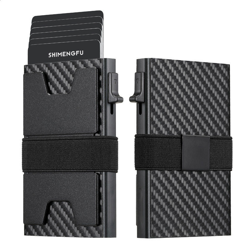 Smart Airtag Wallet Men Metal Wallet with Airtag Holder - AirTag Wallet for Men Airtag Slim Minimalist Pop Up Card Wallet 250701