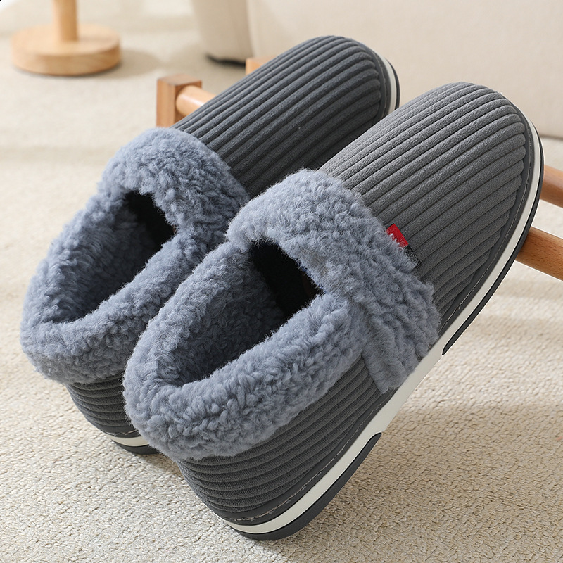 Pmoiste Furry Flannel Boots Slippers Men Comfortable Soft Warm TPR Cushion ner Living Room Shoes Winter Women Indoor 260202