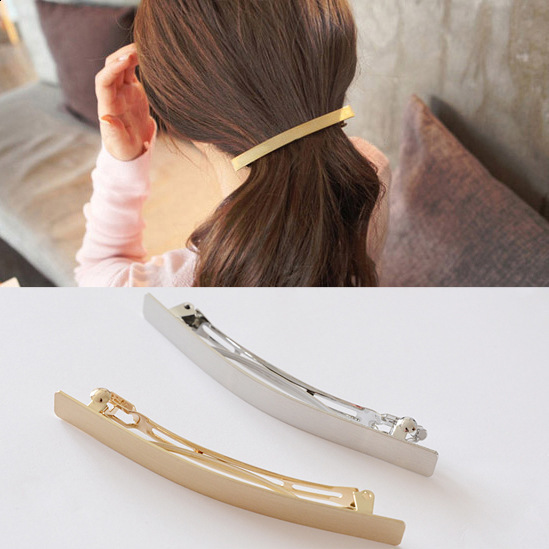 Korean kids alloy spring clip top clip ponytail clip fashion hair accessories children one-line hair clip metal plating hair clip girl accessories 240
