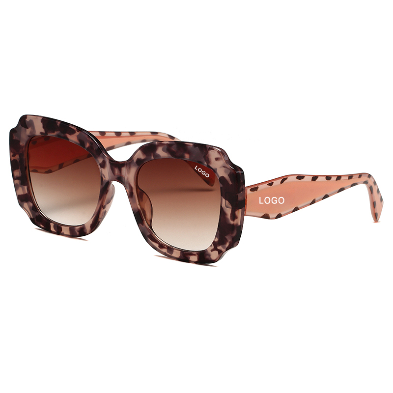 High Quality Luxury Designer Square Oversized Sunglasses Fashion Gradient Lens Shades Trendy Leopard Solid Color UV Protection Eyewear for Women and M