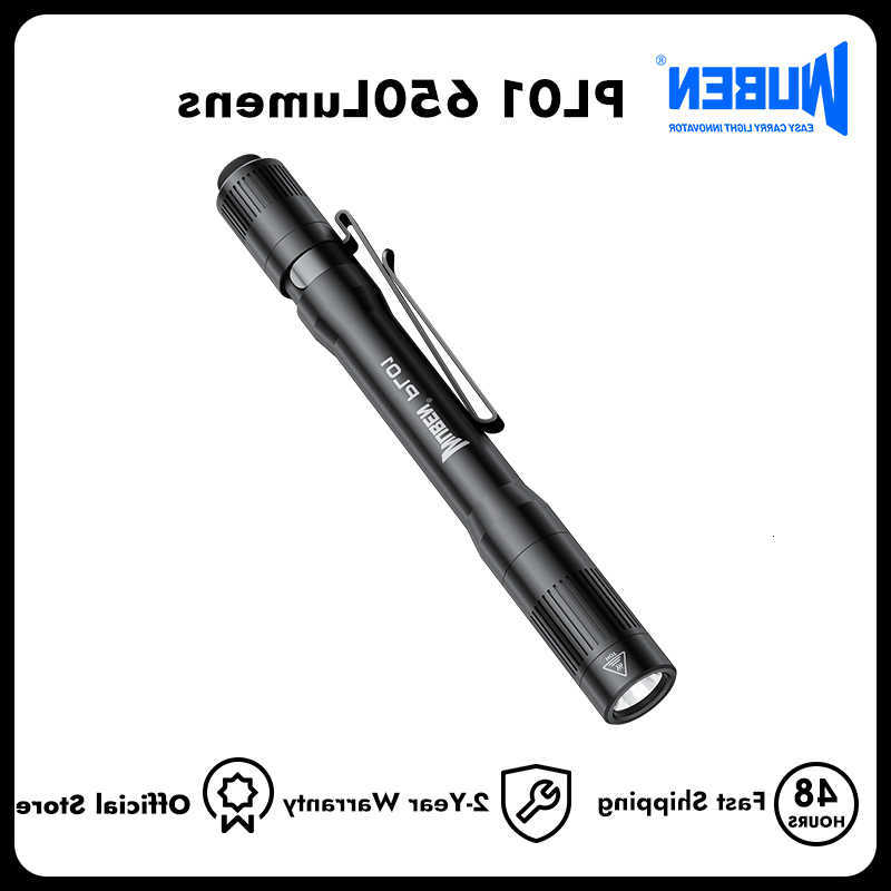 650 WUBEN PL01 Pen Light Lumens Pocket EDC Flashlight Rechargeable IP68 waterproof Compatible 2 AAA Battery for Home Outdoor M260609