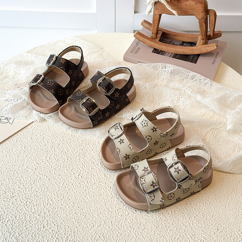 Kids Sandals Summer New Casual Children Sandals Girls Flat Shoes Fashion Casual Non Slip Toddler Student Beach Shoes Size US6C-US1Y 22-31 K02099