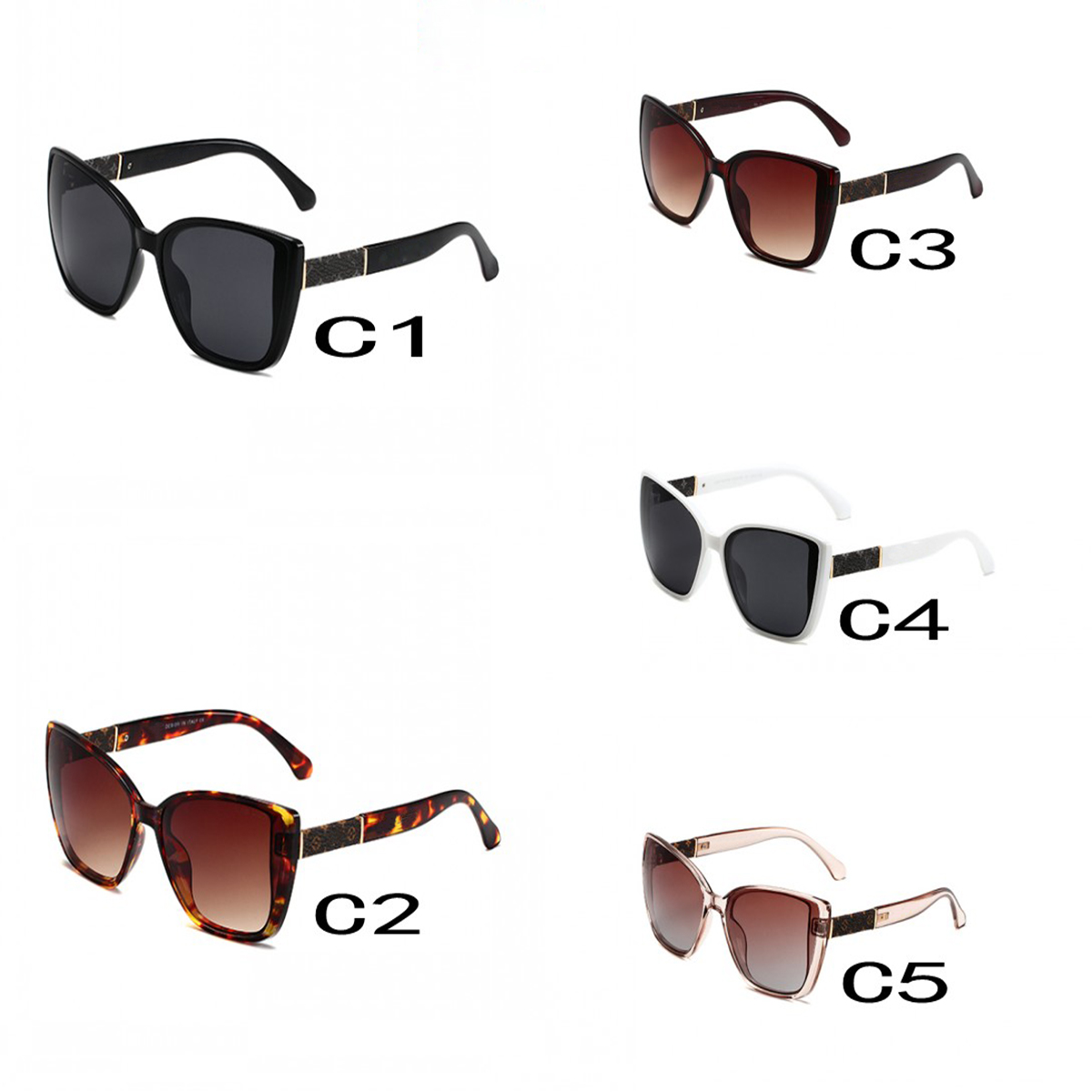Hot Sale Luxury Designer Cat Eye Oversized Sunglasses for Women Trendy Decoration UV Protection Gradient Sun Glasses for Outdoor Beach Travel