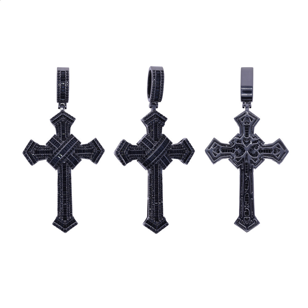 Vintage Long Lab Diamond Cross Pendant 925 Sterling Silver Party Wedding Pendants Necklace For Women men Jewelry Gift 250106