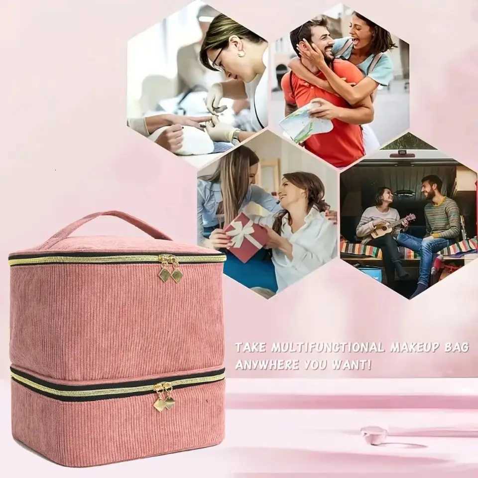Designer Polish Double Layer Organizer Nail Bag Large Capacity Handheld Nail Care Kit Bag 30 Grids Essential Oil Storage Bag J260608 - view 5