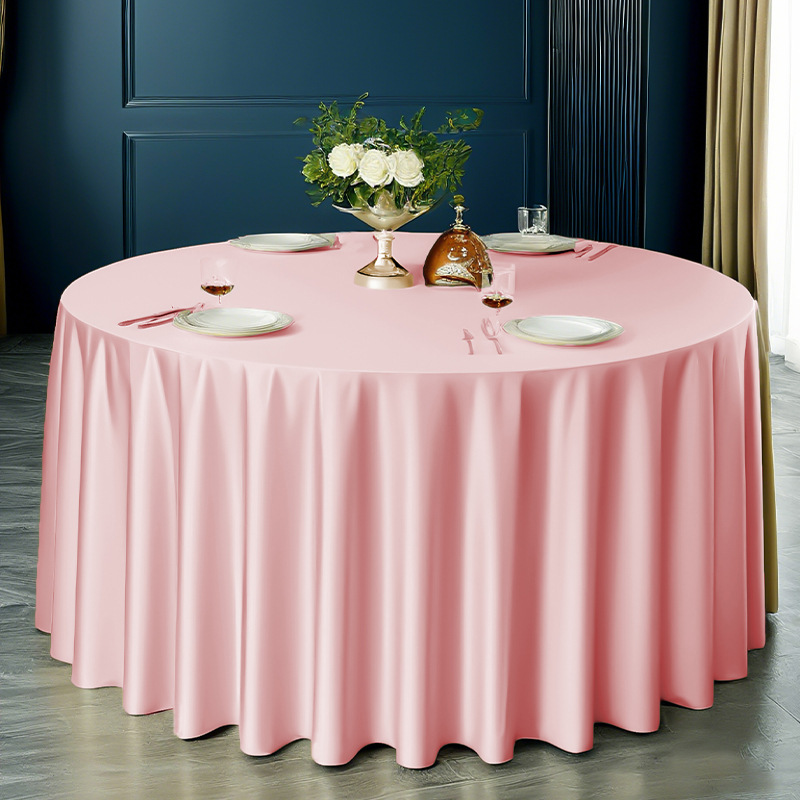 YL-38772 Customized minimalist style thickened satin star-rated hotel tablecloth, solid color, high-end round tablecloth.