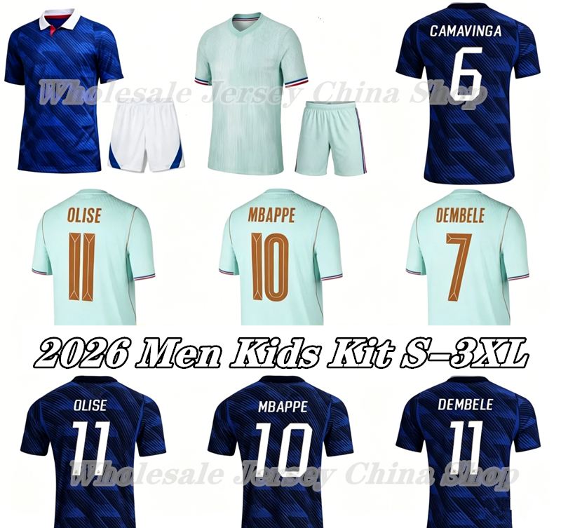 2026 France World Cup MBAPPE OLISE soccer jersey BARCOLA maillot french KANTE DEMBELE Upamecano T.Hernandez Thuram football shirt equipement de foot Men kids kit