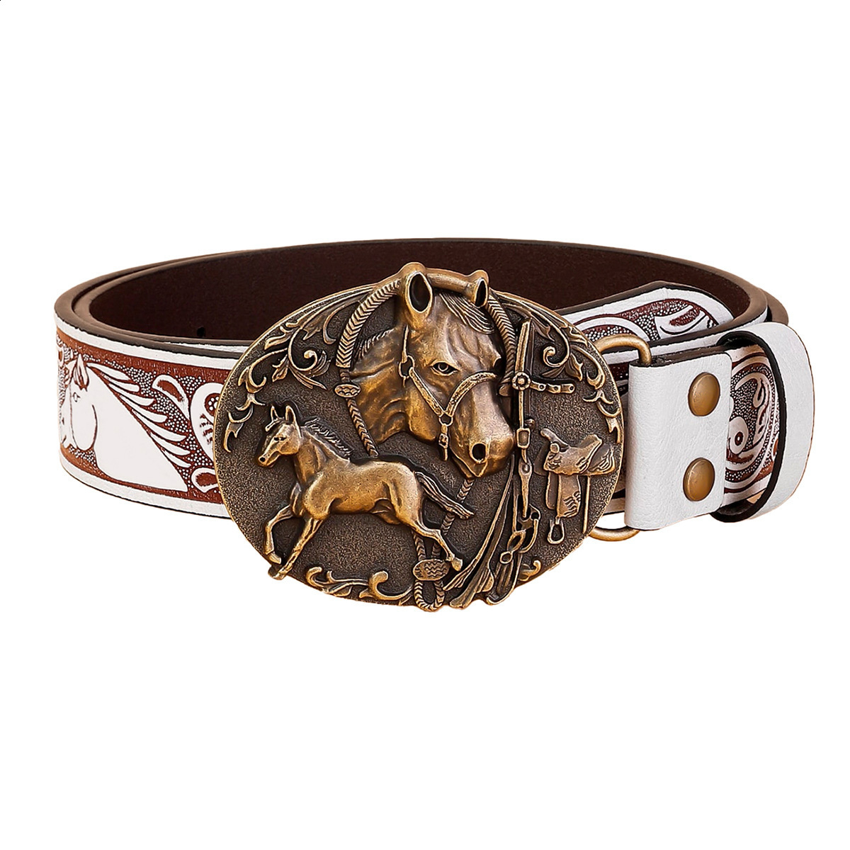 Vintage meets fashion Alloy buckle PU belt suitable for both men and women to create a personalized Western style 250701