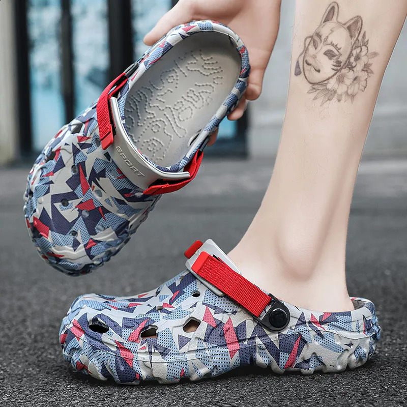Mens Clogs Slippers Sandal Male Garden Shoes Flat Camouflage Sandals Male Sneakers Outdoor Flip Flops Home Clogs 260625 - view 6