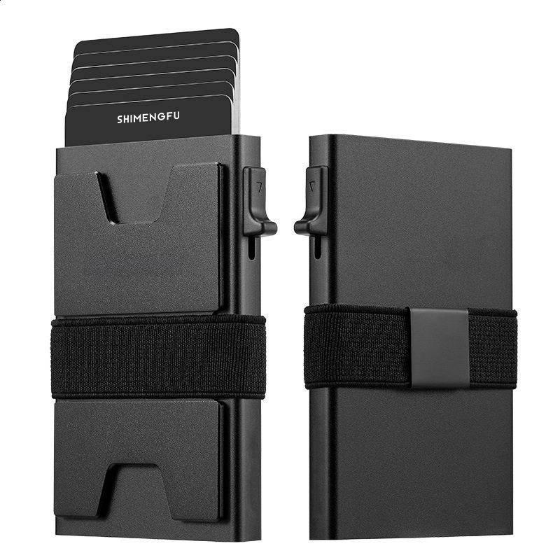Smart Airtag Wallet Men Metal Wallet with Airtag Holder - AirTag Wallet for Men Airtag Slim Minimalist Pop Up Card Wallet 250701