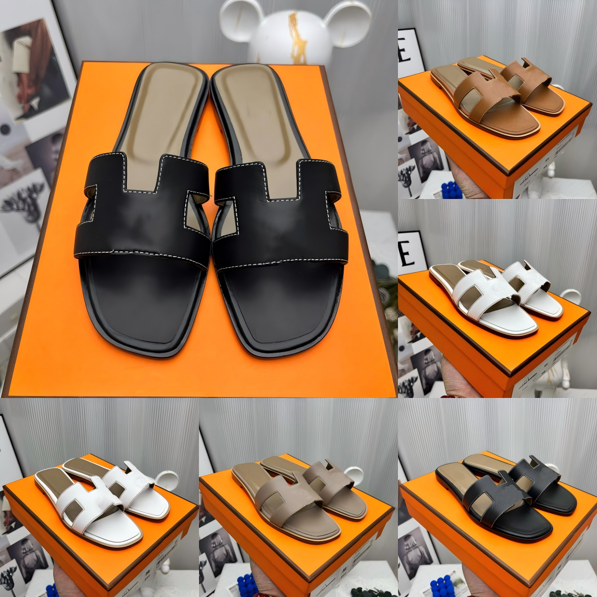 AAAA+ 2026 Womens slippers fashionable floral slippers leather rubber flat shoes sandals summer beach shoes winter plush slippers bathroom slippers