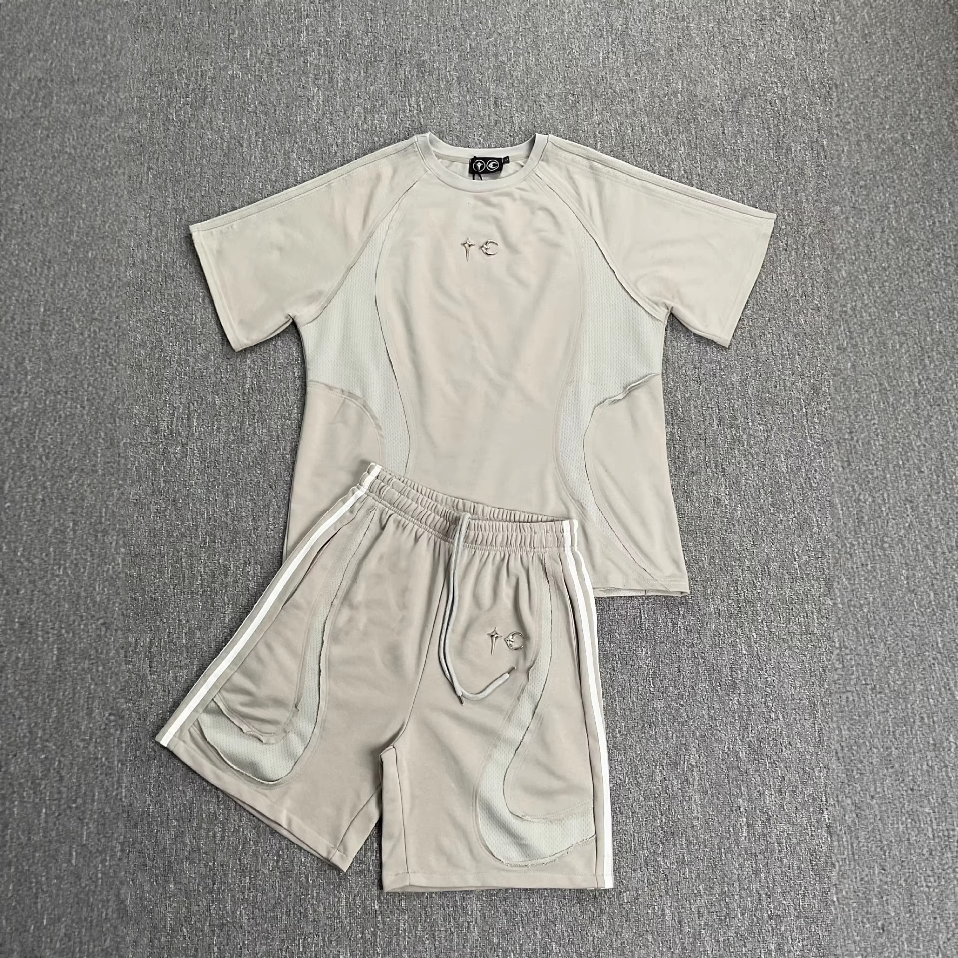 Summer New Men's Short-Sleeved Set with Patterned Print for Street Casual Fashion Comfortable and Breathable