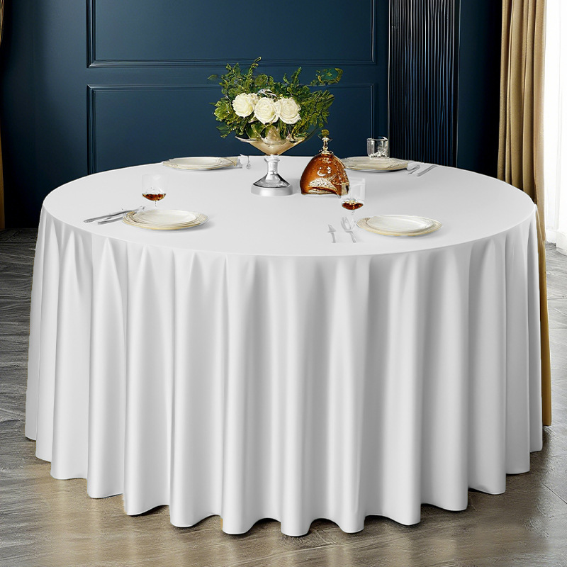 YL-38771 Customized minimalist style thickened satin star-rated hotel tablecloth, solid color, high-end round tablecloth.