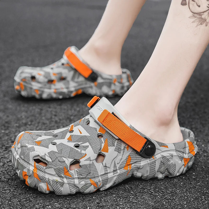 Mens Clogs Slippers Sandal Male Garden Shoes Flat Camouflage Sandals Male Sneakers Outdoor Flip Flops Home Clogs 260625 - view 4