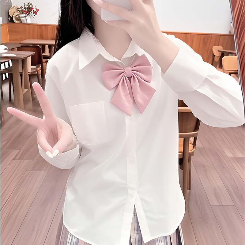 Japan Kawaii Chiffon White Blouse Women Autumn Long Sleeve Rabbit Embroidery Shirts Lolita Style Tops Clothes Schoolgirl 210317
