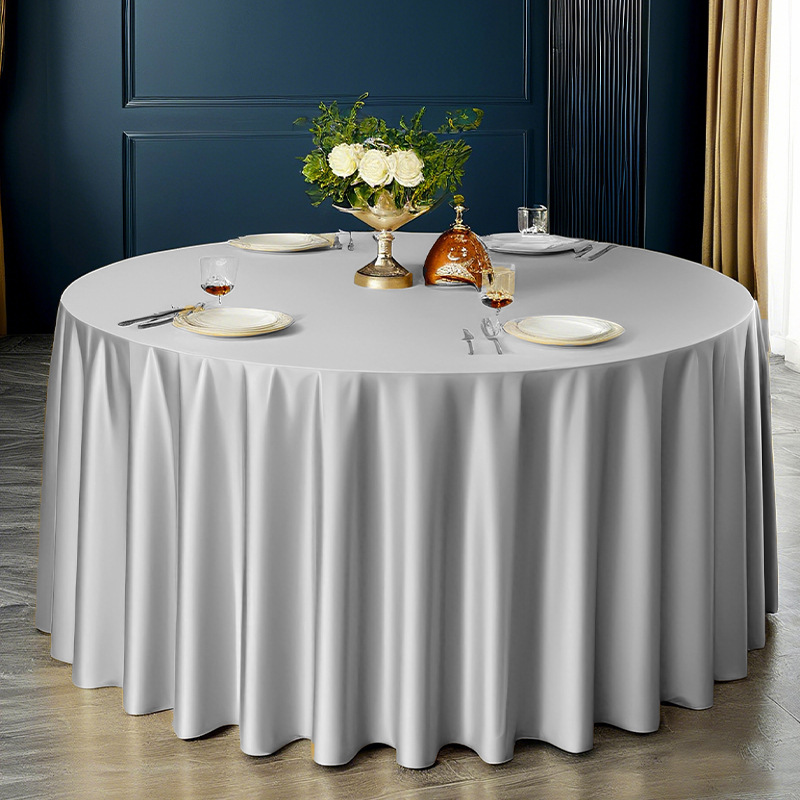 YL-38771 Customized minimalist style thickened satin star-rated hotel tablecloth, solid color, high-end round tablecloth.