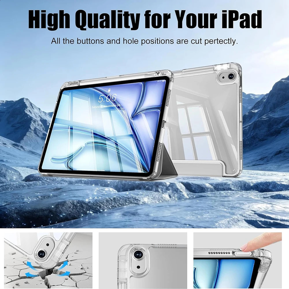 Clear Crystal Protective Case for iPad 5th 6th 7th 8th 9th 10th 11th Gen Air 1 2 3 4 5 6 7 11 Mini Pro 129 Tablet Cover 260528 - view 4