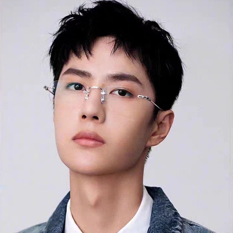 Luxury Brand Designer Clear-nose Gold Wire Frameless Glasses For Women With A Sophisticated Look, Frameless Pure Desire Anti-blue Light Silver Frame F - view 3