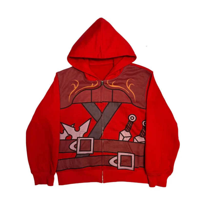 Strt Hoodie Y2K Zipup Japanese High Ninja Casual Cosplay Print Anime Sweatshirt Daily Harajuku New Strtwear Unisex Boxy Tops X260608