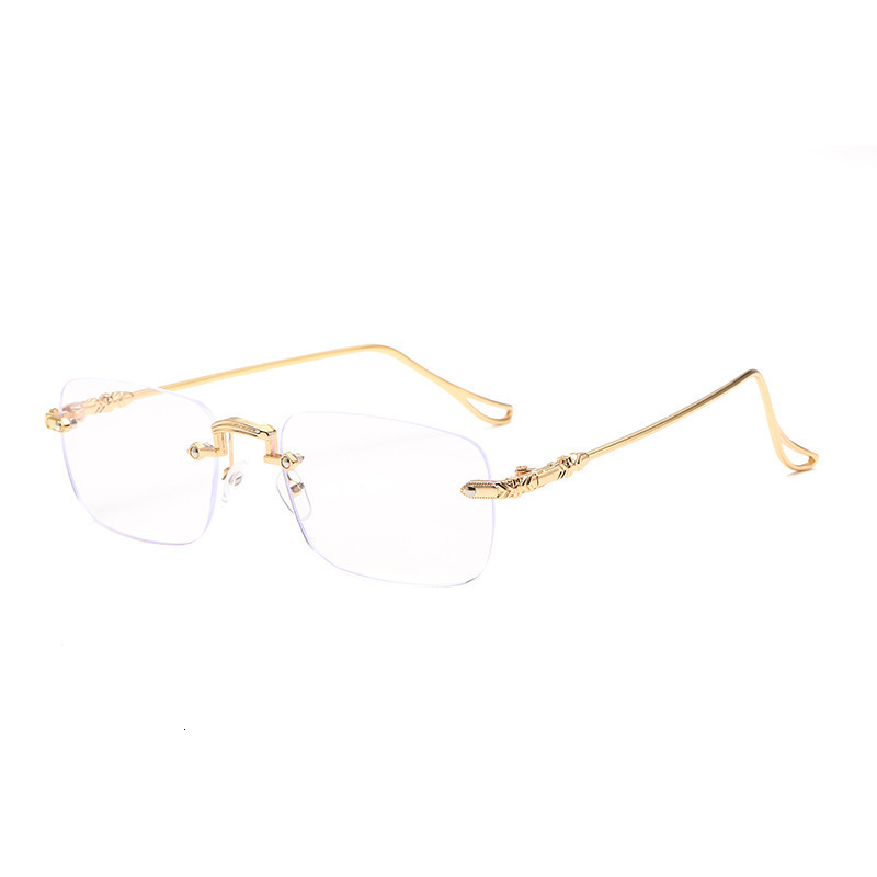 Luxury Brand Designer Clear-nose Gold Wire Frameless Glasses For Women With A Sophisticated Look, Frameless Pure Desire Anti-blue Light Silver Frame F - view 6