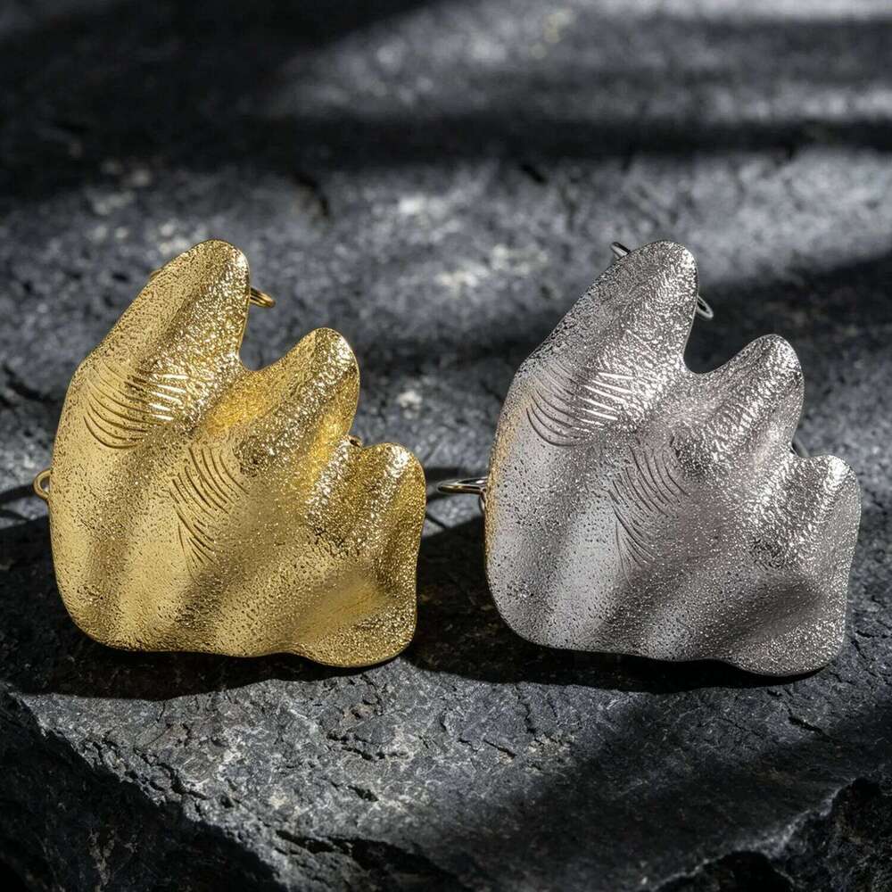 Unique Irregular Shape Pleated Gold Color Ring for Women Men Exaggeration Metal Wrinkle Joint Rings Hip-Hop Party Jewelry - view 7