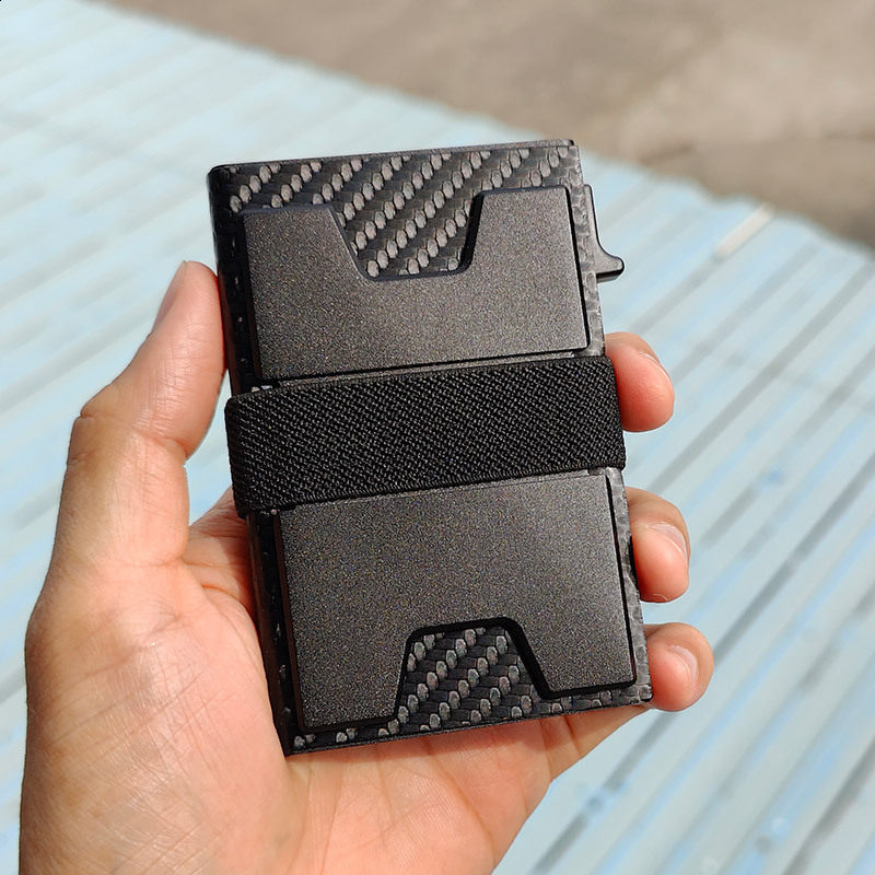 Smart Airtag Wallet Men Metal Wallet with Airtag Holder - AirTag Wallet for Men Airtag Slim Minimalist Pop Up Card Wallet 250701