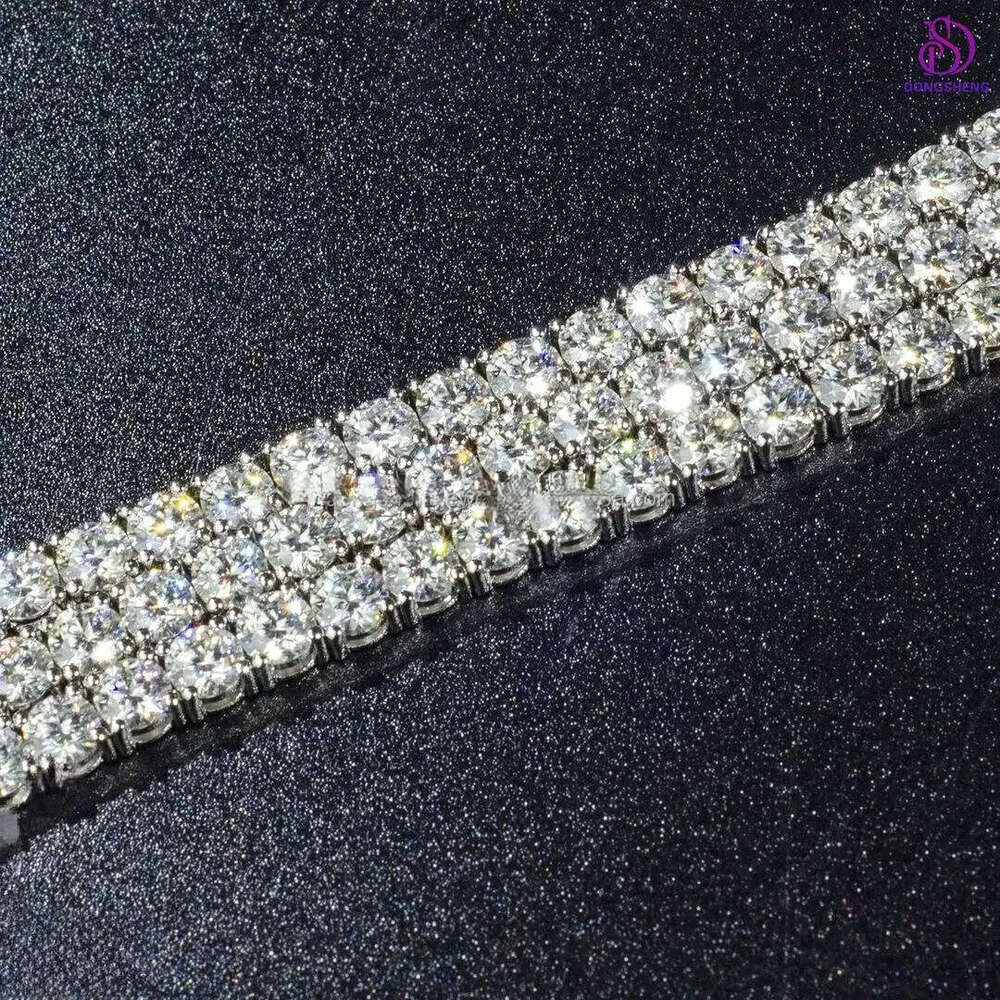 Pass the test Pen Hip Hop Jewelry 3mm 4mm 5mm Silver Iced Out Vvs Moissanite Diamond Tennis Chains cla s - view 4