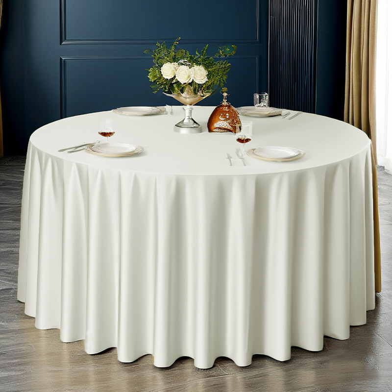 YL-38771 Customized minimalist style thickened satin star-rated hotel tablecloth, solid color, high-end round tablecloth.