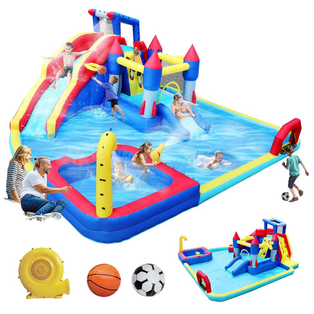 7 in 1 Inflatable Bounce House, House Kids Indoor Outdoor Family Fun, Obstacles, Toddler Jump Bouncy Castle with Ball Pit for Birthday Party Gifts
