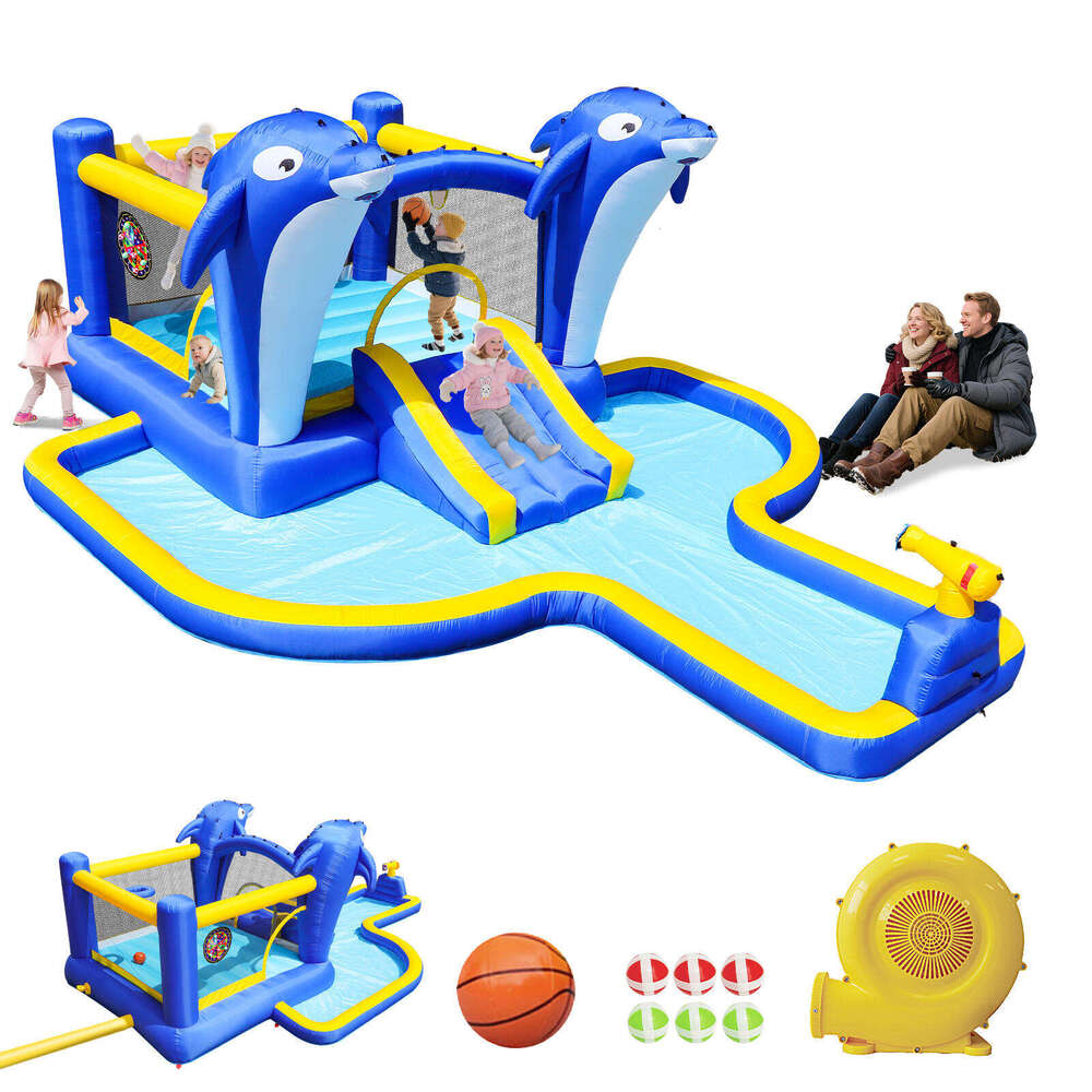 7 in 1 Inflatable Bounce House, House Kids Indoor Outdoor Family Fun, Obstacles, Toddler Jump Bouncy Castle with Ball Pit for Birthday Party Gifts