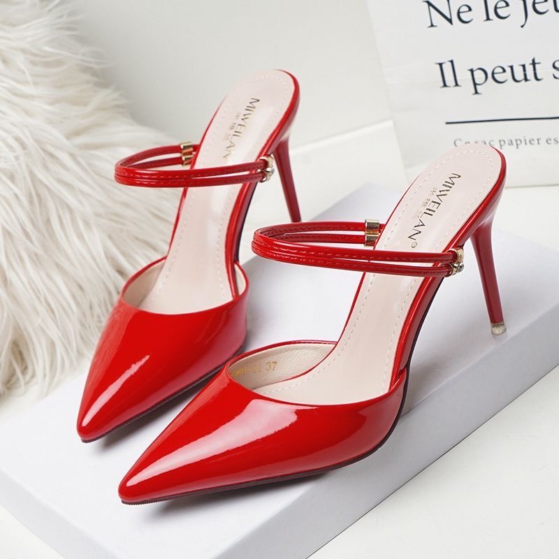 Woman Fashion Wear Summer Shoes PU Leather High-heels