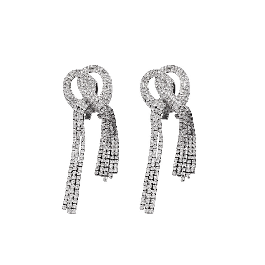 European and American fashion full-diamond three-dimensional cross tassel heavy-duty light luxury temperament stud earrings, niche design earrings for - view 9