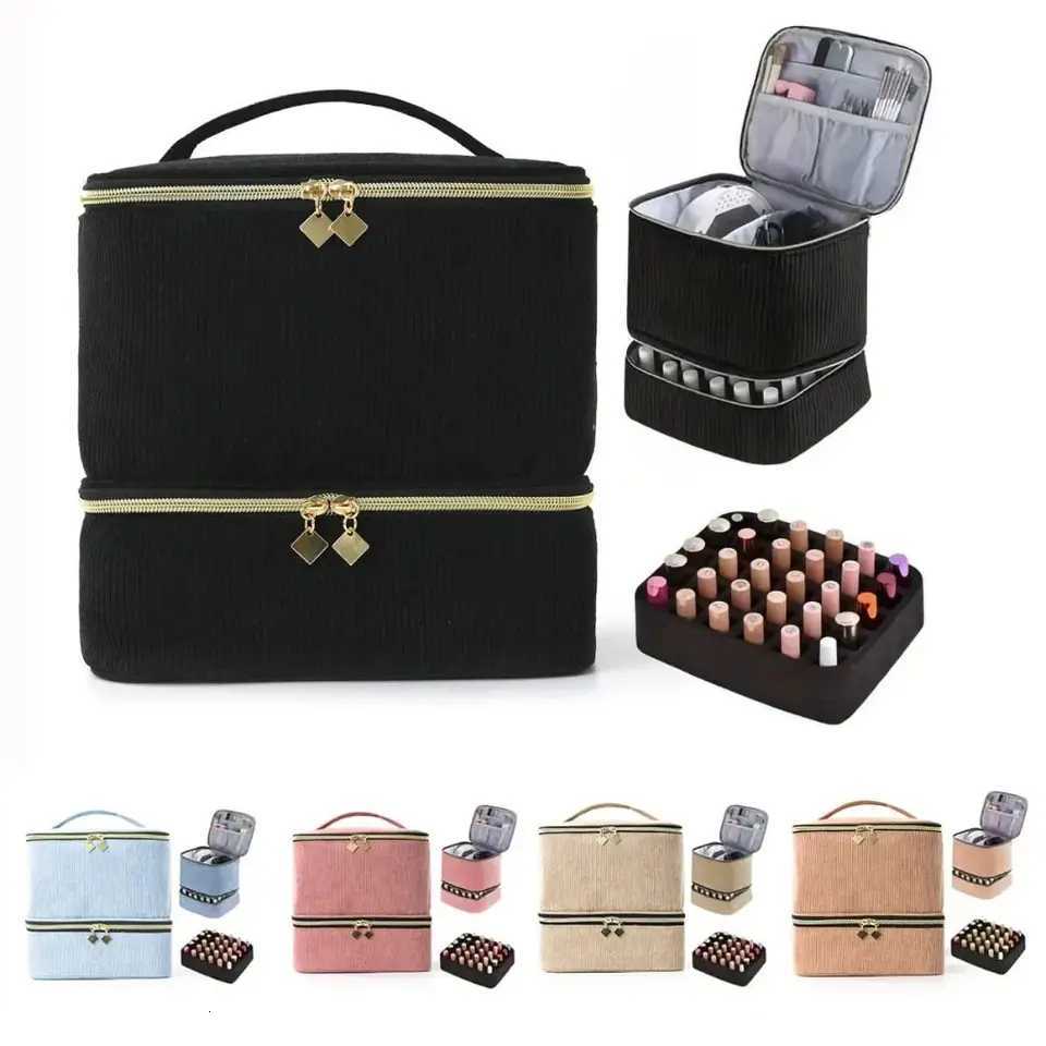 Designer Polish Double Layer Organizer Nail Bag Large Capacity Handheld Nail Care Kit Bag 30 Grids Essential Oil Storage Bag J260608 - view 6