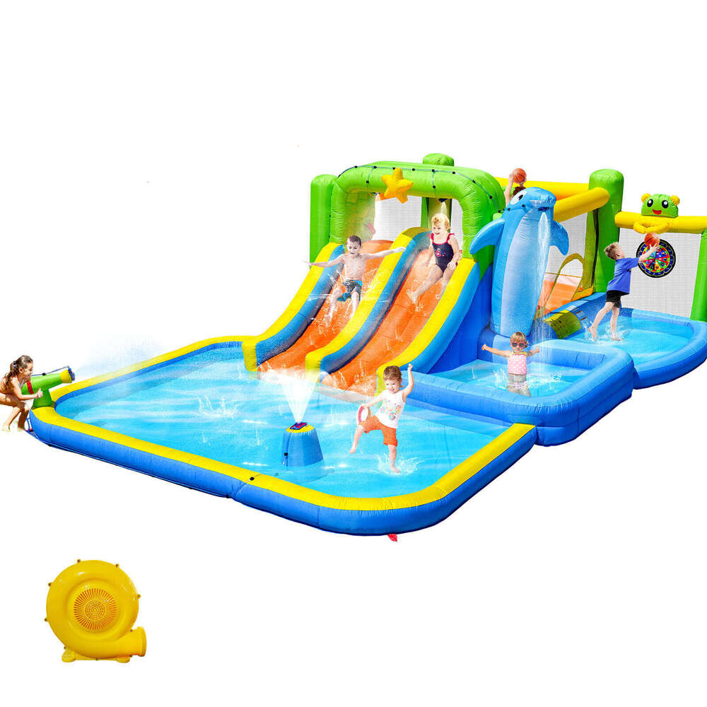 7 in 1 Inflatable Bounce House, House Kids Indoor Outdoor Family Fun, Obstacles, Toddler Jump Bouncy Castle with Ball Pit for Birthday Party Gifts