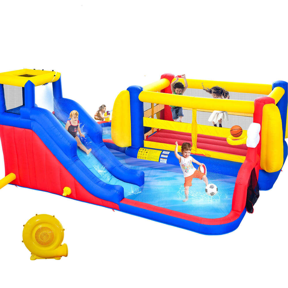 7 in 1 Inflatable Bounce House, House Kids Indoor Outdoor Family Fun, Obstacles, Toddler Jump Bouncy Castle with Ball Pit for Birthday Party Gifts