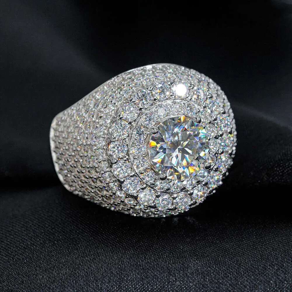 8mm Moissanite for Men Iced Out Rings Women S Sier Wedding Ring Finger Jewelry Pass Dias Tester Free Shipping - view 4