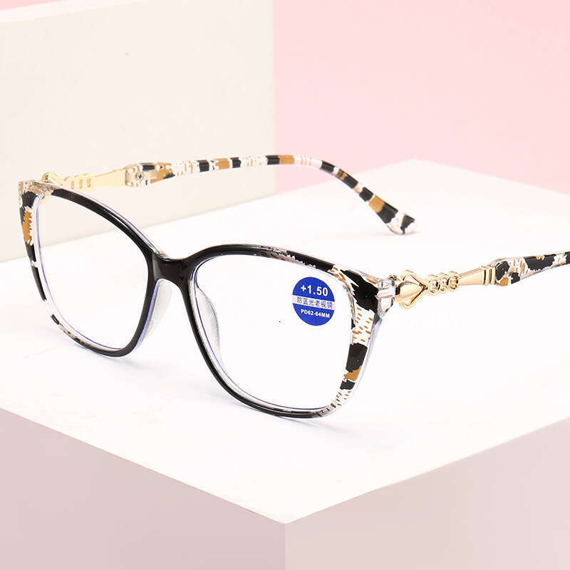 2026 Premium Designer Sunglasses New Leopard Print Square Frame Anti-Blue Light HD Metal Accessories Reading Glasses For Women Wholesale - view 3