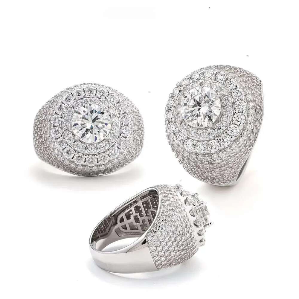 8mm Moissanite for Men Iced Out Rings Women S Sier Wedding Ring Finger Jewelry Pass Dias Tester Free Shipping - view 3