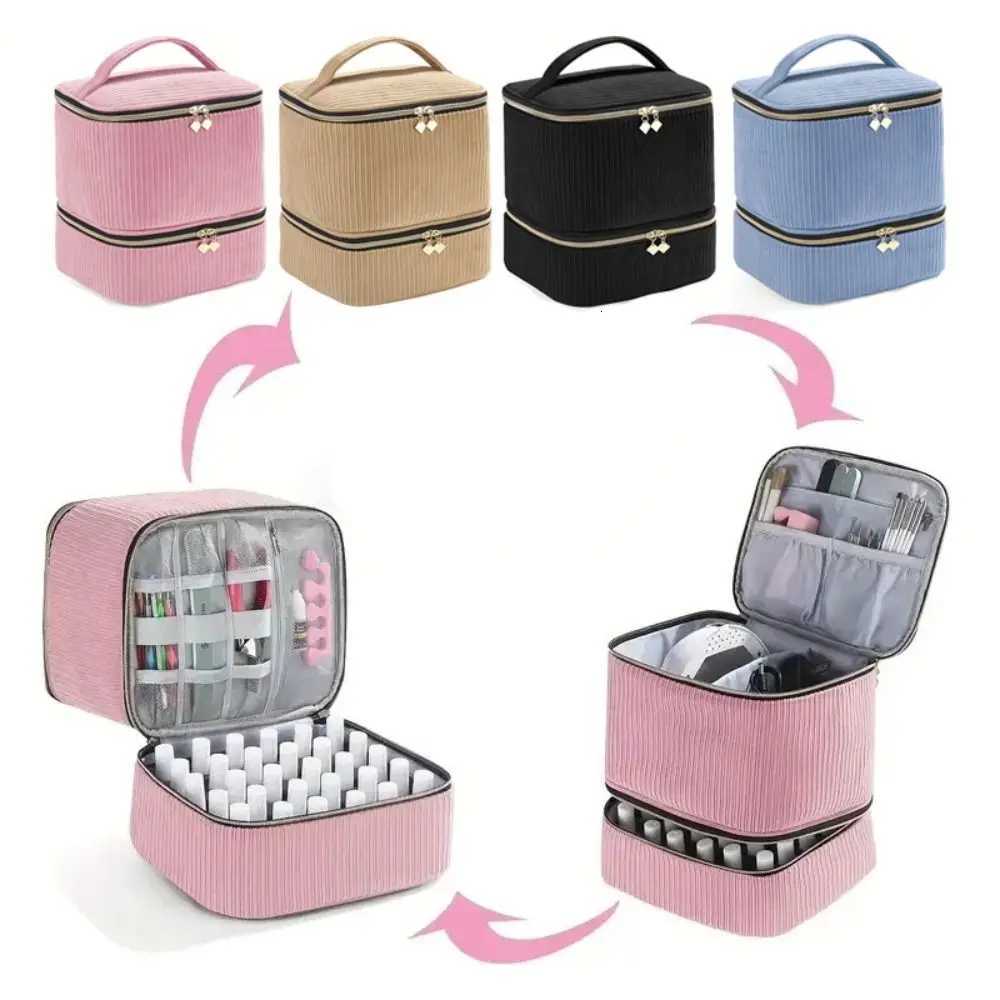 Designer Polish Double Layer Organizer Nail Bag Large Capacity Handheld Nail Care Kit Bag 30 Grids Essential Oil Storage Bag J260608