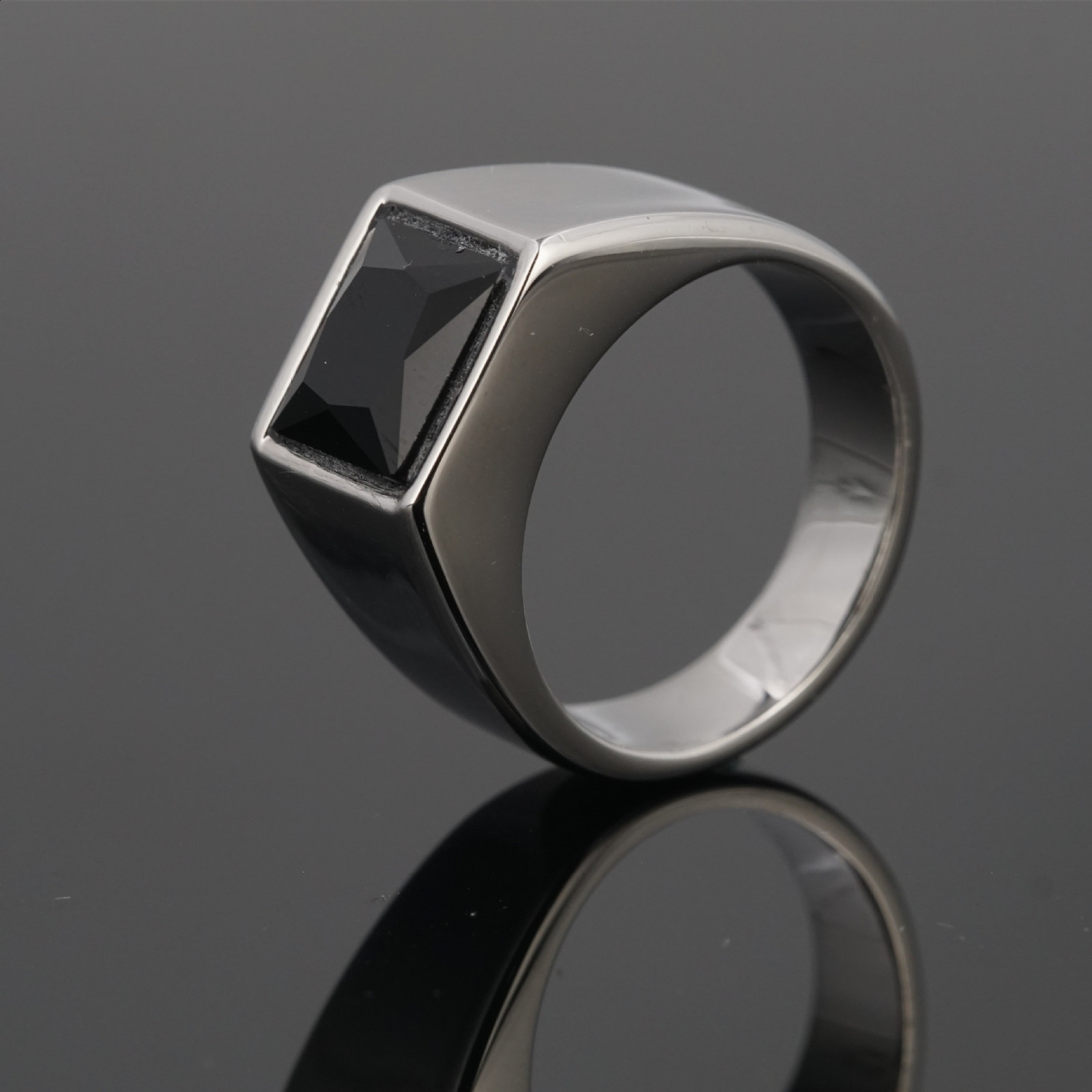 R3363 Mens/Women High Quality 316L Stainless Steel Onyx Party Rings Fashion Trend Jewelry 250701 - view 5