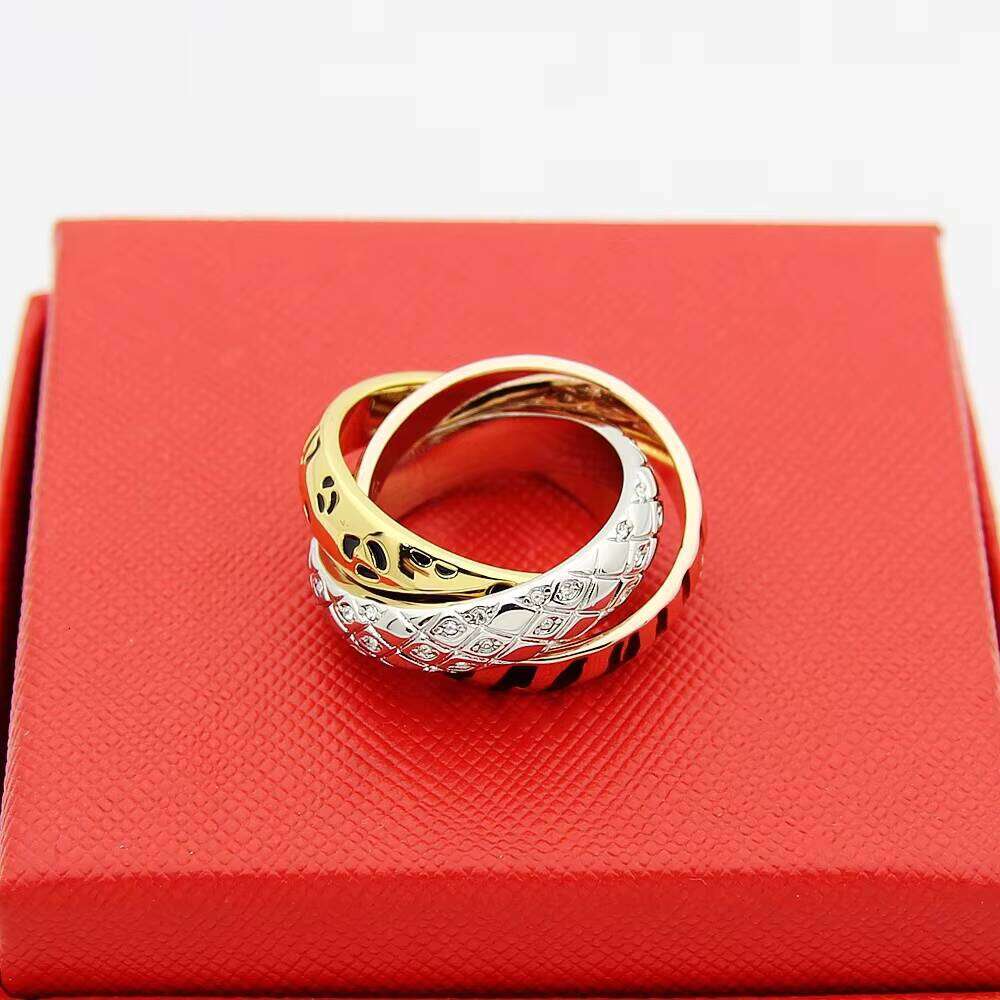 Yakin Jewelry Wholesale Three-Ring Tri-Color Snake Pattern Plain Diamond Leopard Tiger Print Ring