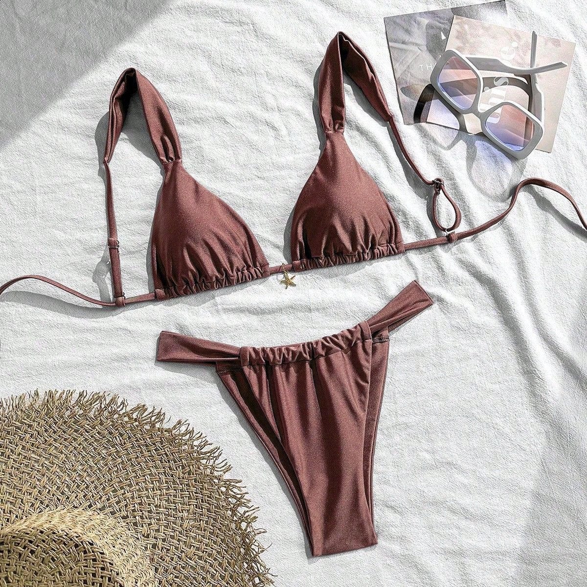 2026 new solid color sexy bikini swimsuit for women high-end bikini fresh and stylish swimsuit250319bj