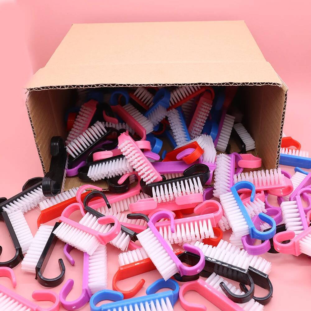 100pcs Cleaning Brush Colorful Plastic Dust Cleaner Brushes Nail Art Pedicure Powder Soft Remover Manicure Tools ddmynov ddmynov