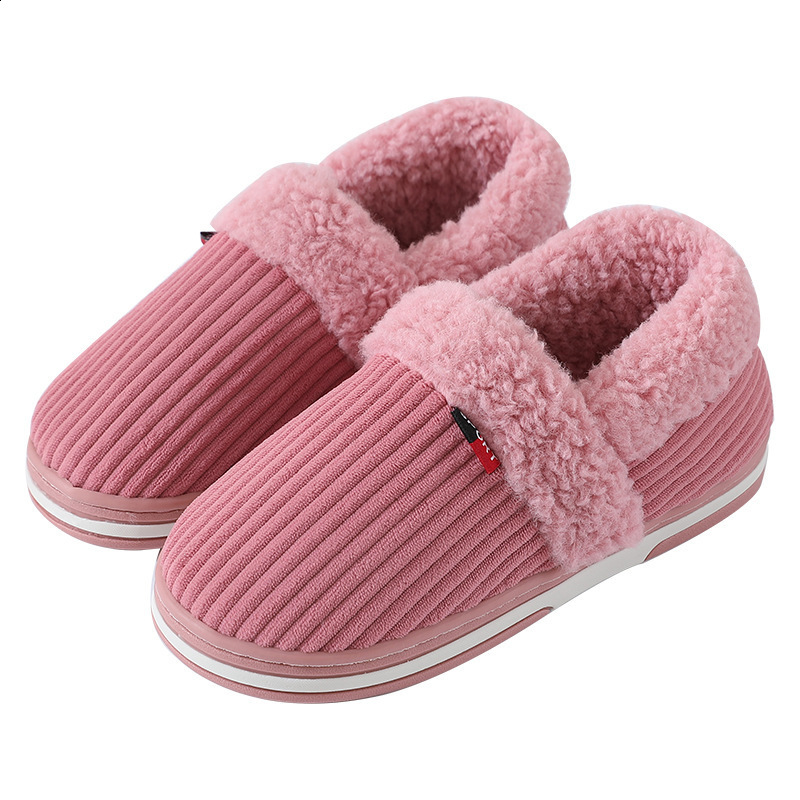 Pmoiste Furry Flannel Boots Slippers Men Comfortable Soft Warm TPR Cushion ner Living Room Shoes Winter Women Indoor 260202