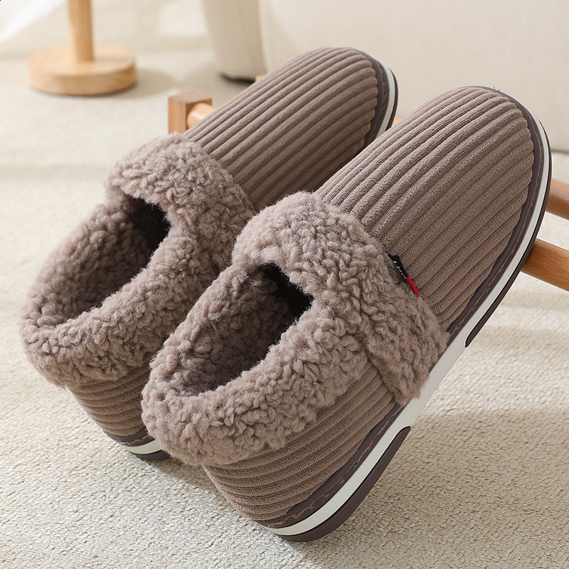 Pmoiste Furry Flannel Boots Slippers Men Comfortable Soft Warm TPR Cushion ner Living Room Shoes Winter Women Indoor 260202