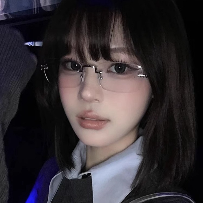 Luxury Brand Designer Clear-nose Gold Wire Frameless Glasses For Women With A Sophisticated Look, Frameless Pure Desire Anti-blue Light Silver Frame F - view 4
