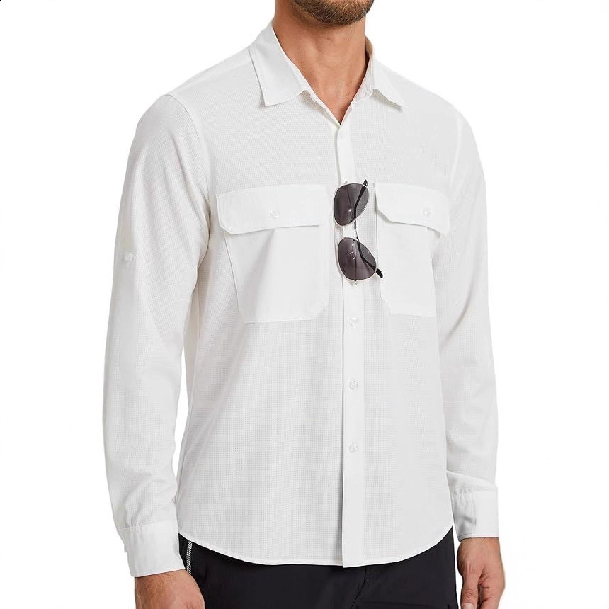 Mens longsleeve sun protection shirt UVresistant quickdrying cooling for outdoor travel field adventures hiking and fishing 250922
