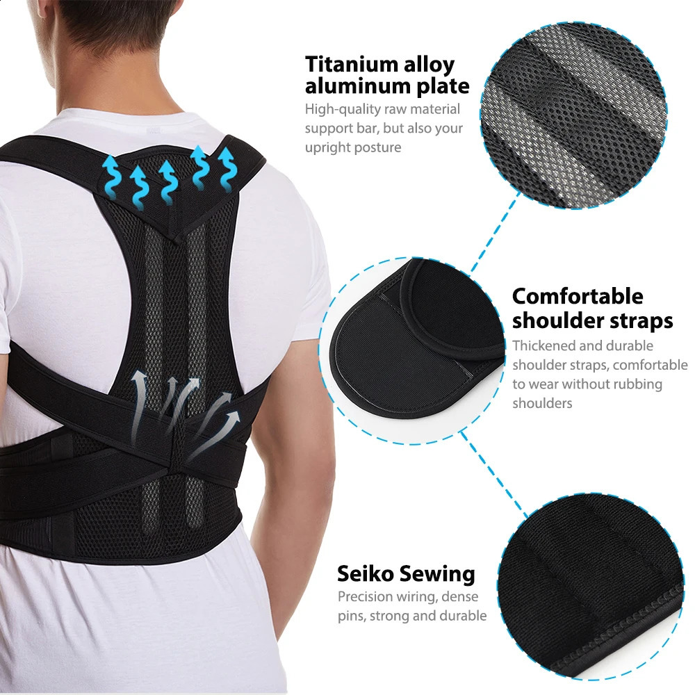 Back Brace Posture Corrector for Women and Men Shoulder Straightener Adjustable Full Back Support for Upper and Lower Back 260609 - view 4