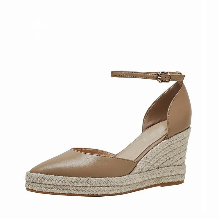 LIHUAMAO platform wedges sandals women shoes ankle strap lady espadrilles sandals pumps csaual shoes bohemian beach sandals 260609BJ - view 3